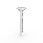 18K Halo Emerald-Cut Diamond Ring — SIDE