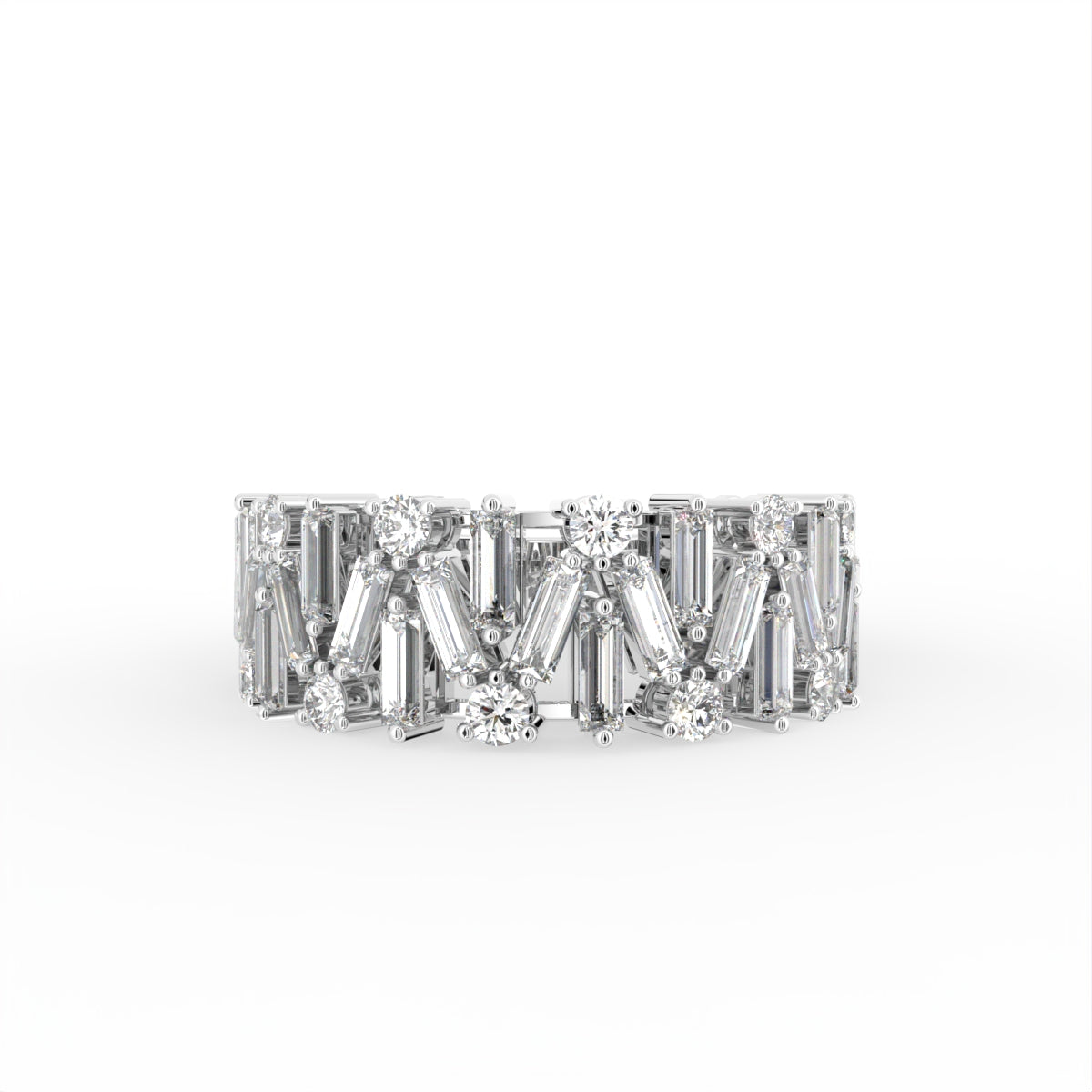 18K White Gold Baguette Diamond Eternity Ring — TOP