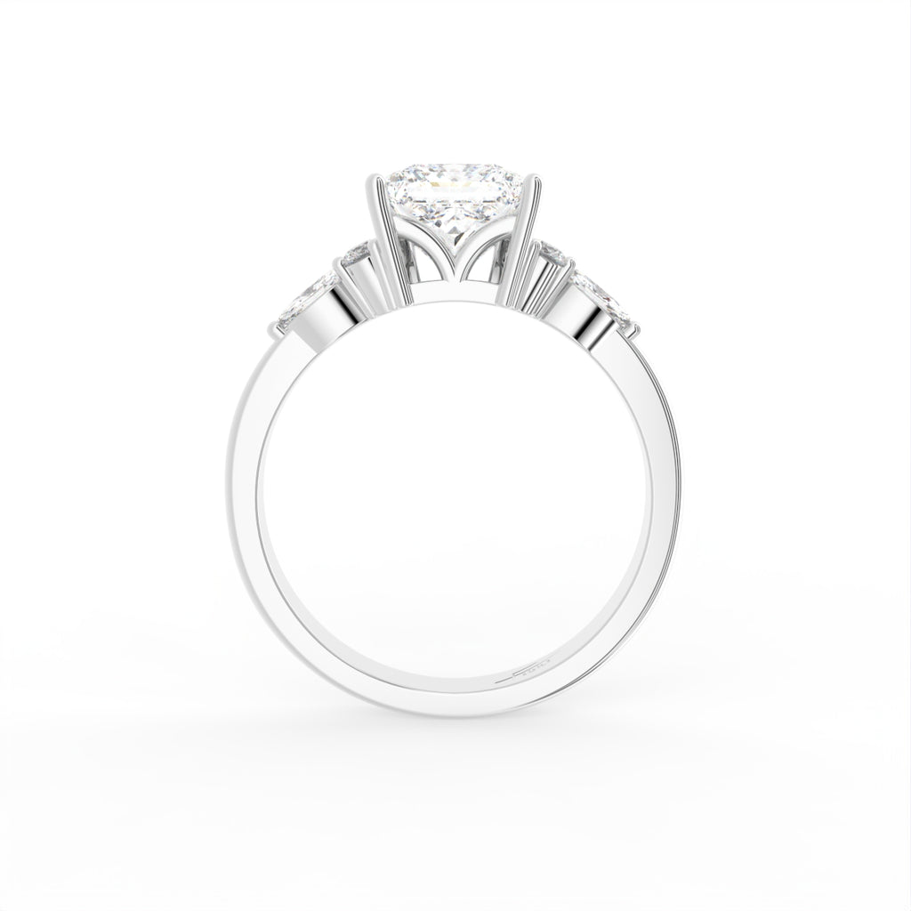 18K Bespoke Princess Diamond Ring — FRONT