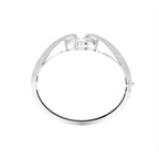 Sterling Silver Diamond Bangle — FRONT/BACK