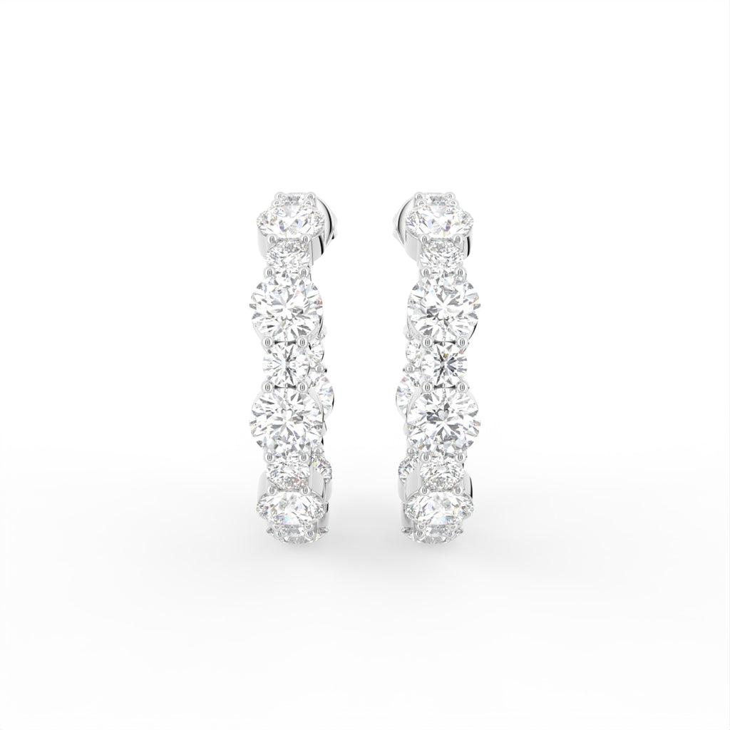 18K Round Bespoke Diamond Earrings — TOP