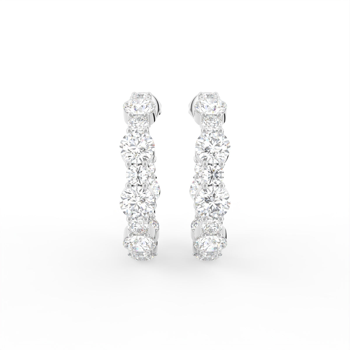 18K Round Bespoke Diamond Earrings — TOP