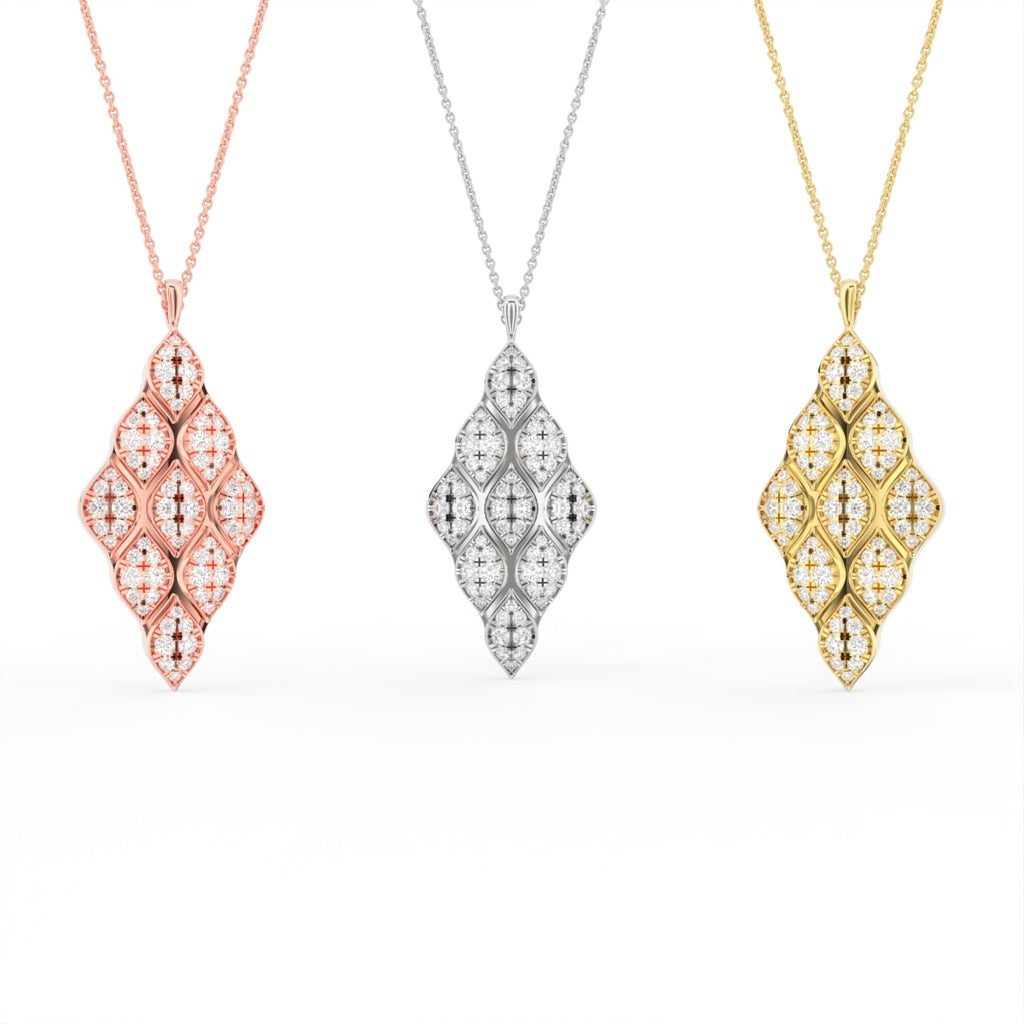 Sterling Silver Diamond Pendant — 3 COLOR