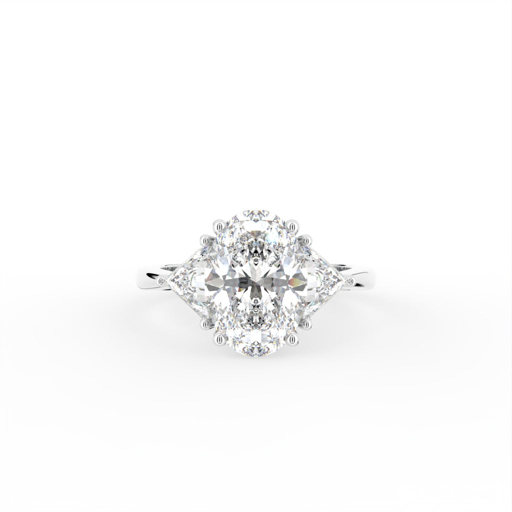 vimg:FJ6880|18K Trilogy Oval Diamond Ring — TOP