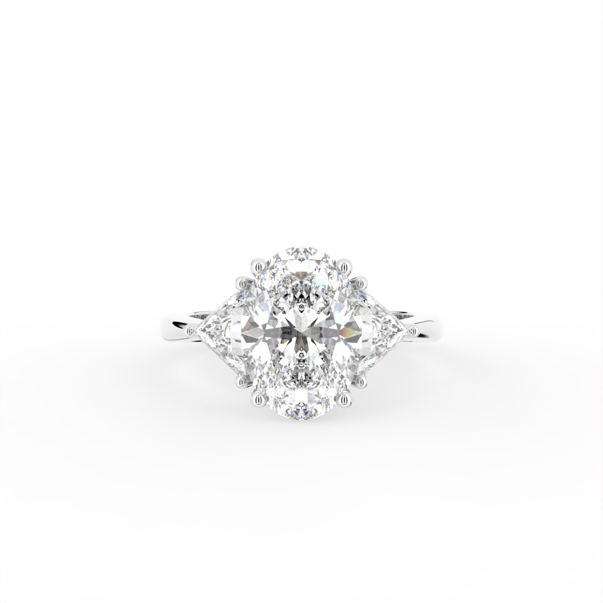 vimg:FJ6880|18K Trilogy Oval Diamond Ring — TOP