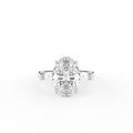 18K Trilogy Oval Diamond Ring — TOP
