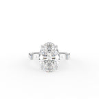 18K Trilogy Oval Diamond Ring — TOP