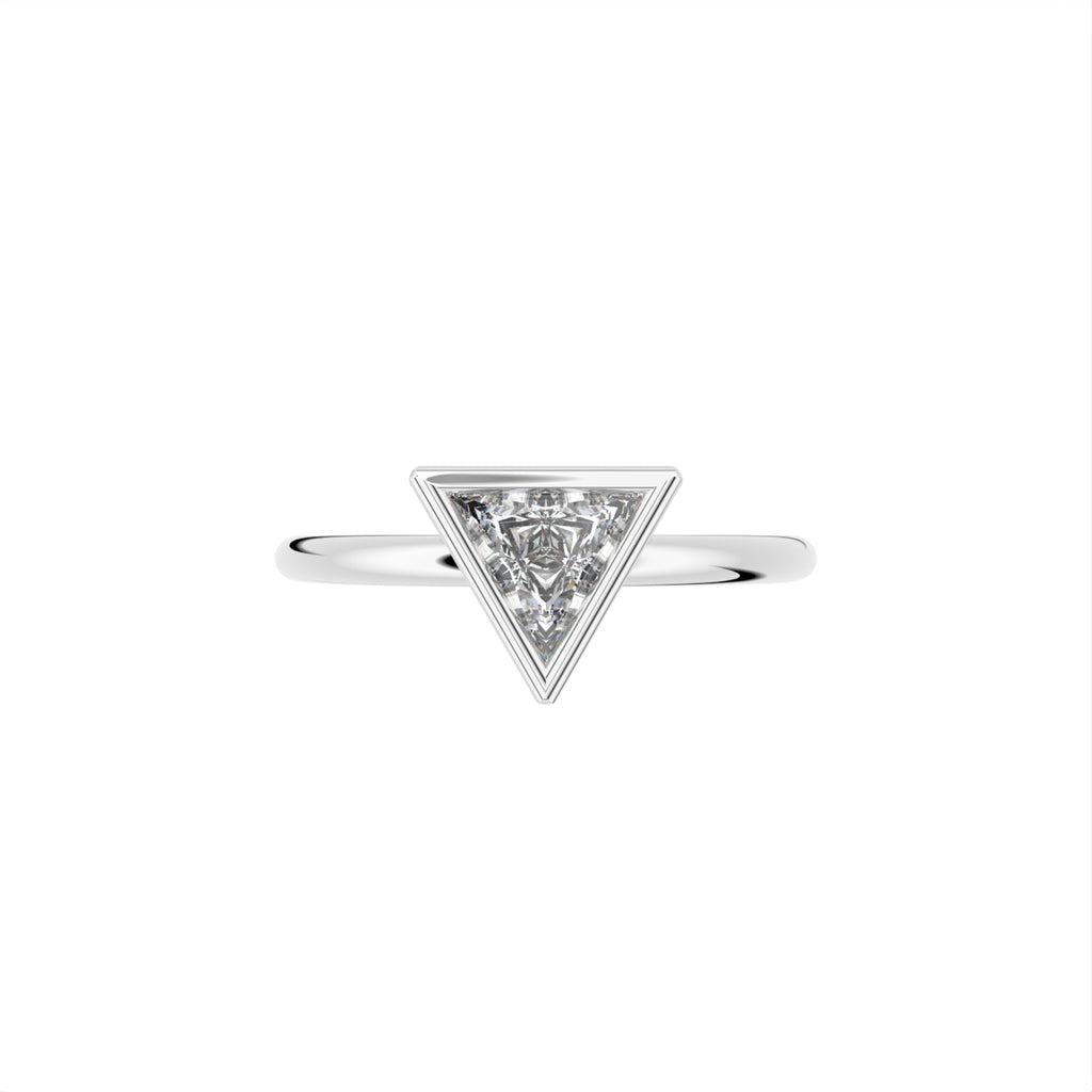 18K Solitaire Baguette Diamond Promise Ring — TOP