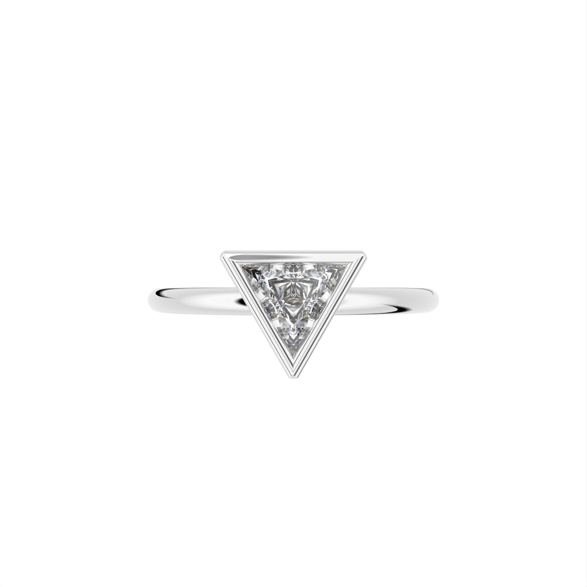 18K Solitaire Baguette Diamond Promise Ring — TOP
