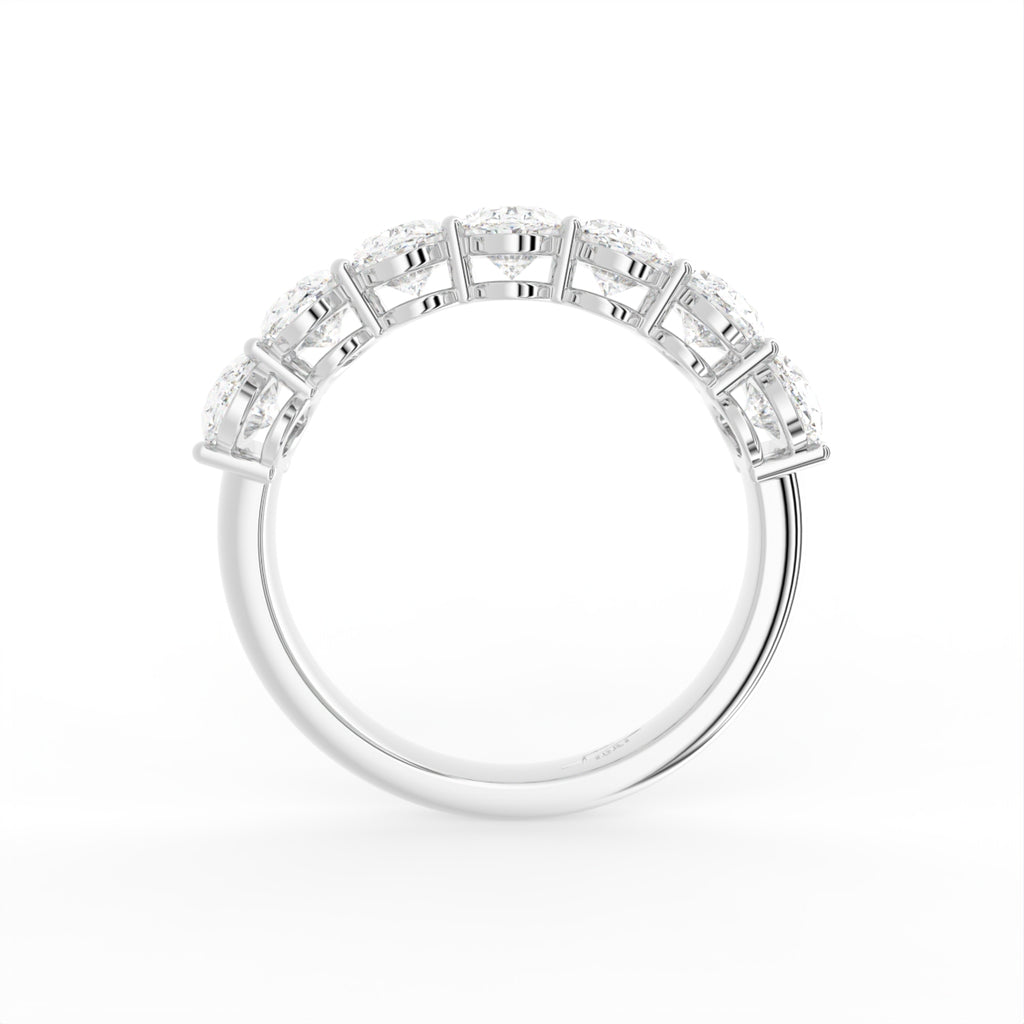 18K Half Eternity Oval Diamond Ring — FRONT