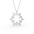 18K Floral Pear Diamond Pendant — FRONT