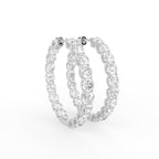 18K Diamond Hoop Earrings — 3D VIEW