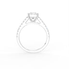 18K Solitaire Princess Diamond Engagement Ring — FRONT