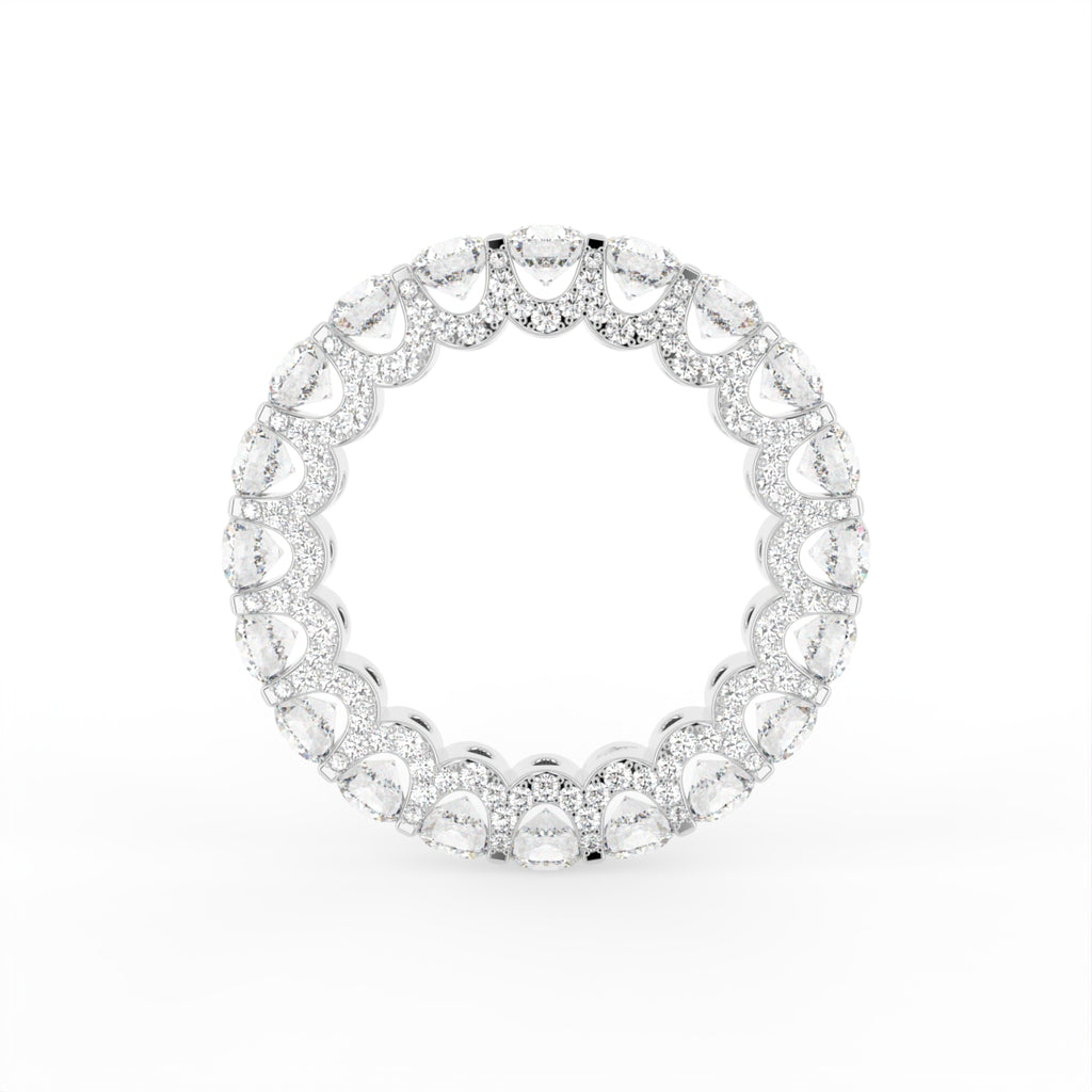 18K Full Eternity Round Diamond Ring — FRONT