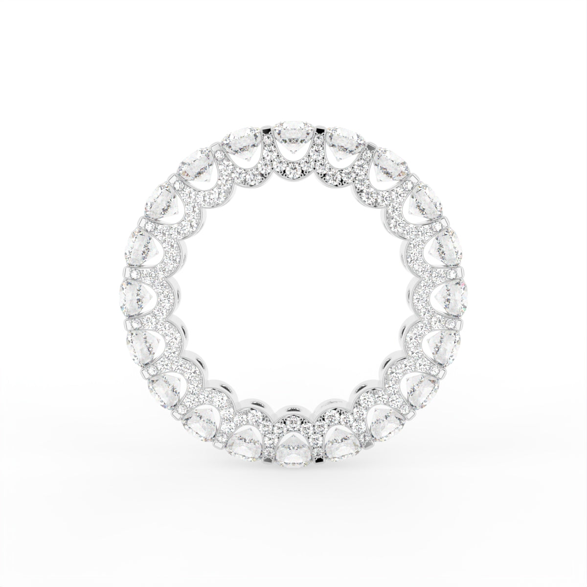 18K Full Eternity Round Diamond Ring — FRONT