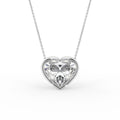18K Heart Solitaire Diamond Pendant — FRONT