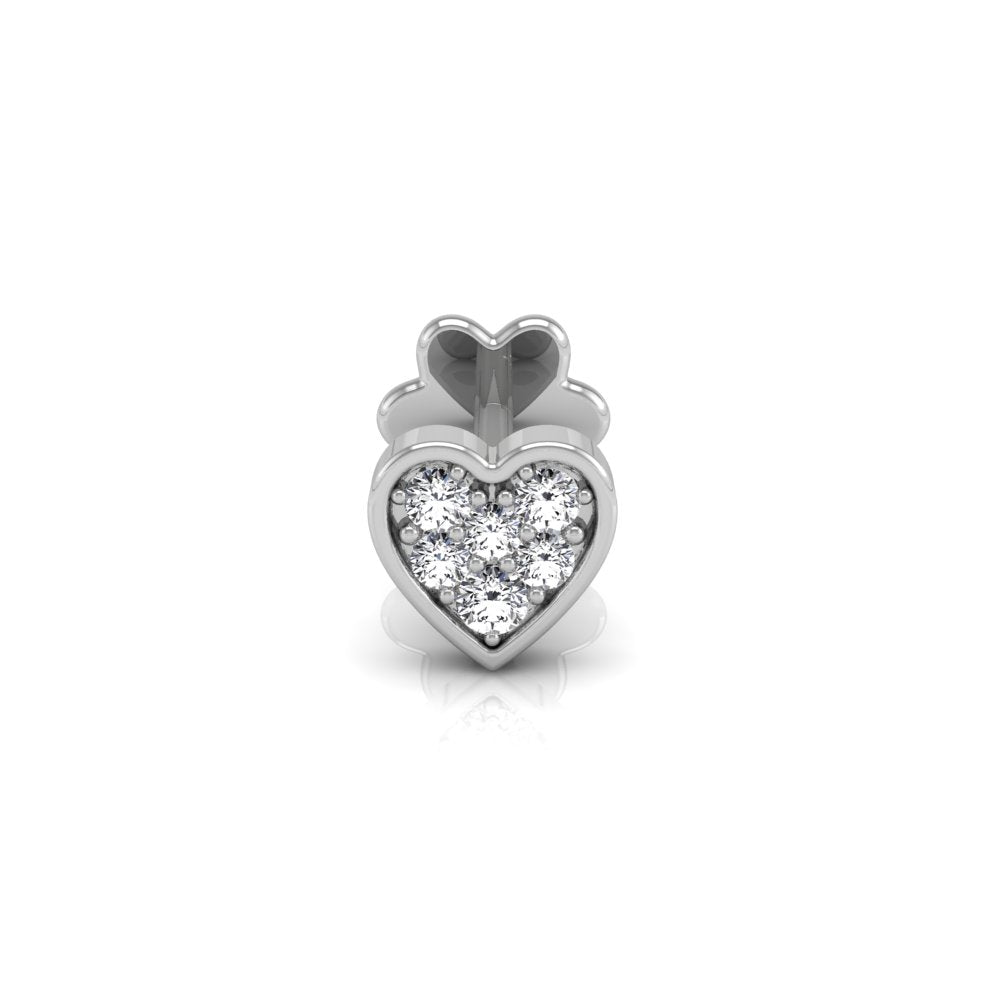 18K Heart Diamond Piercing Earrings — TOP