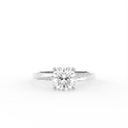18K Round Diamond Solitaire Engagement Ring — TOP