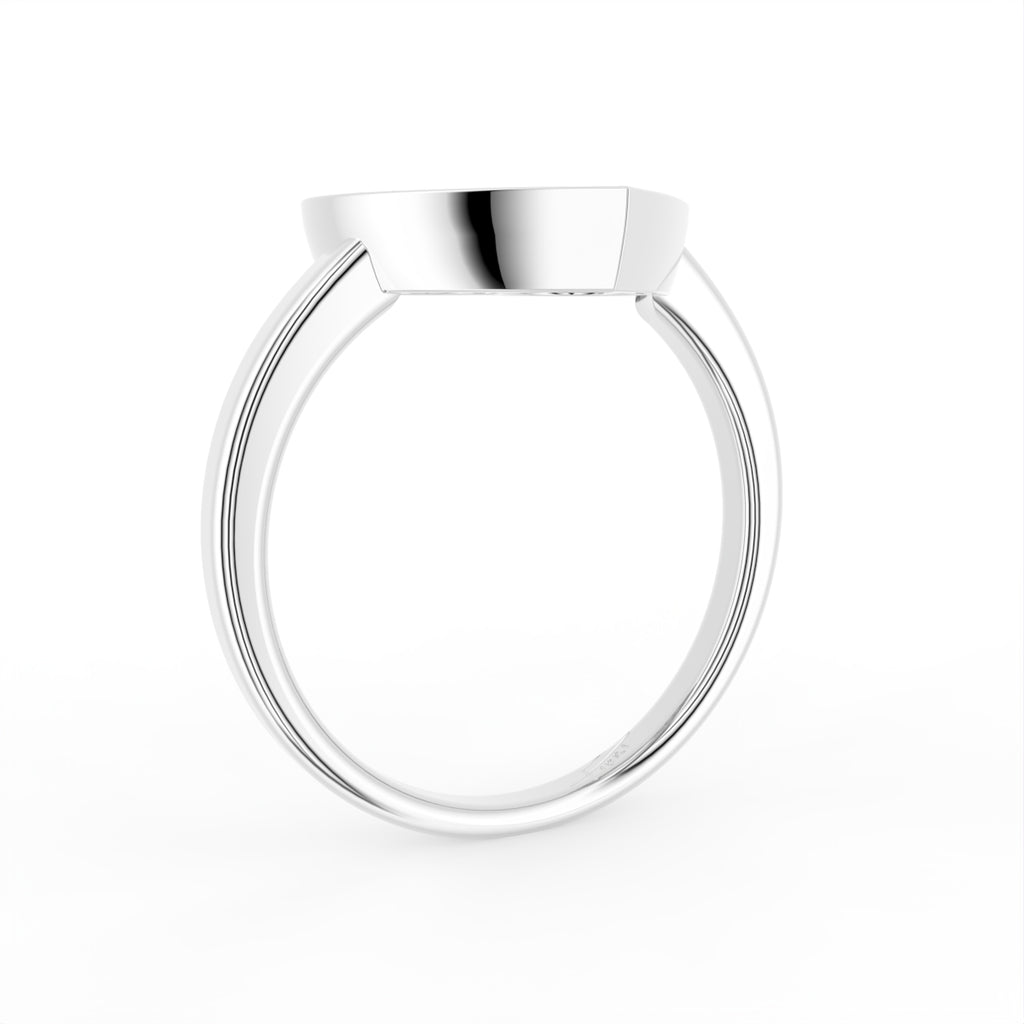 18K Yellow Gold Heart Round Diamond Ring — 3D VIEW