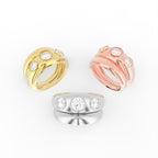 Sterling Silver Diamond Ring — 3 COLOR