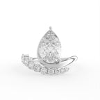 Sterling Silver Pear Diamond Ring — TOP
