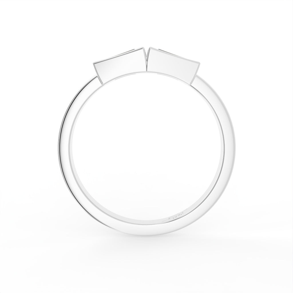 18K White Gold Baguette Diamond Ring — FRONT