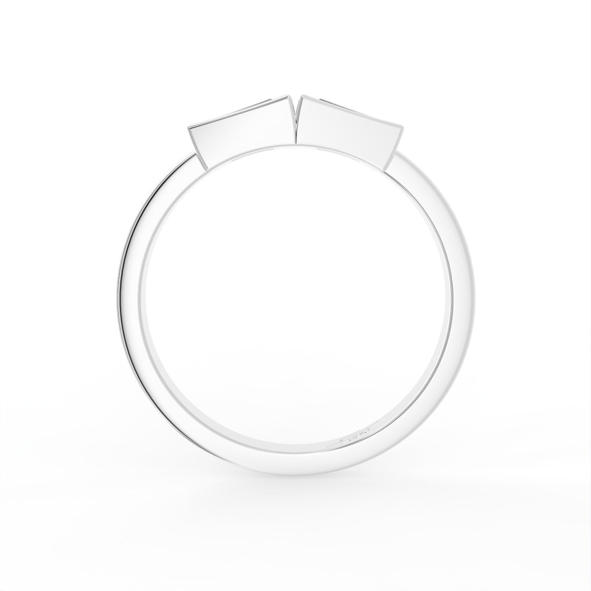 18K White Gold Baguette Diamond Ring — FRONT