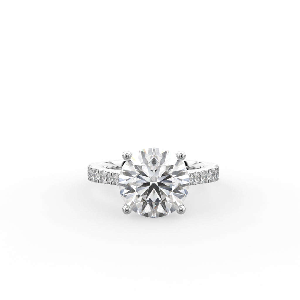 18K Solitaire Round Diamond Engagement Ring — TOP