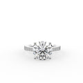 18K Solitaire Round Diamond Engagement Ring — TOP
