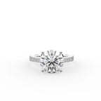 18K Solitaire Round Diamond Engagement Ring — TOP