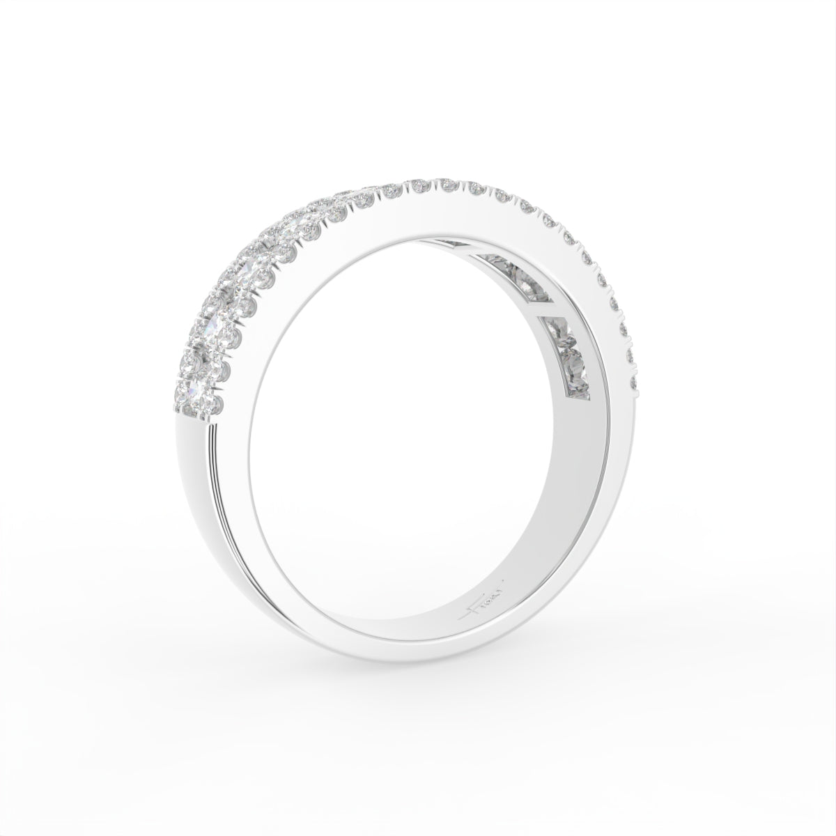 18K White Gold Eternity Round Diamond Ring — 3D VIEW