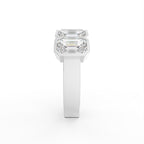 Sterling Silver Emerald Diamond Ring — 3D / RIGHT