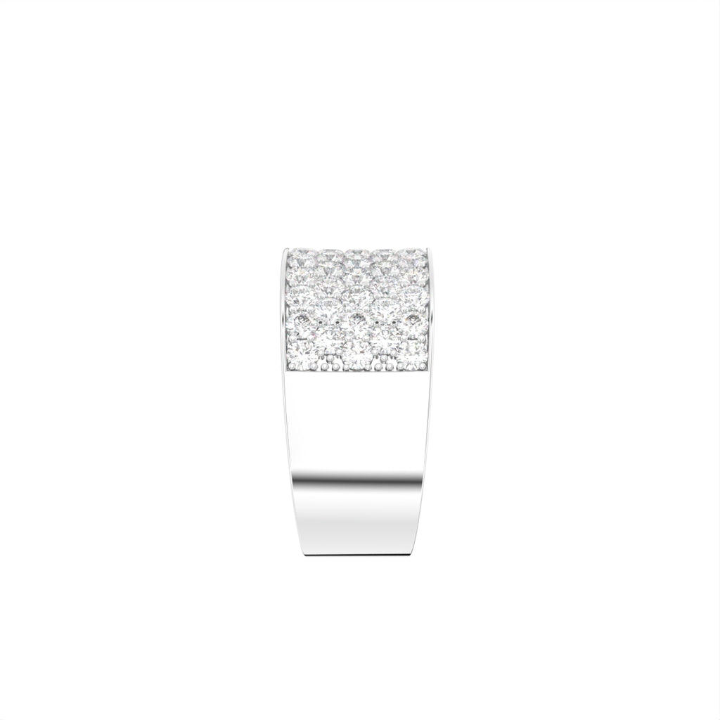 18K Bespoke Pave Diamond Ring — SIDE