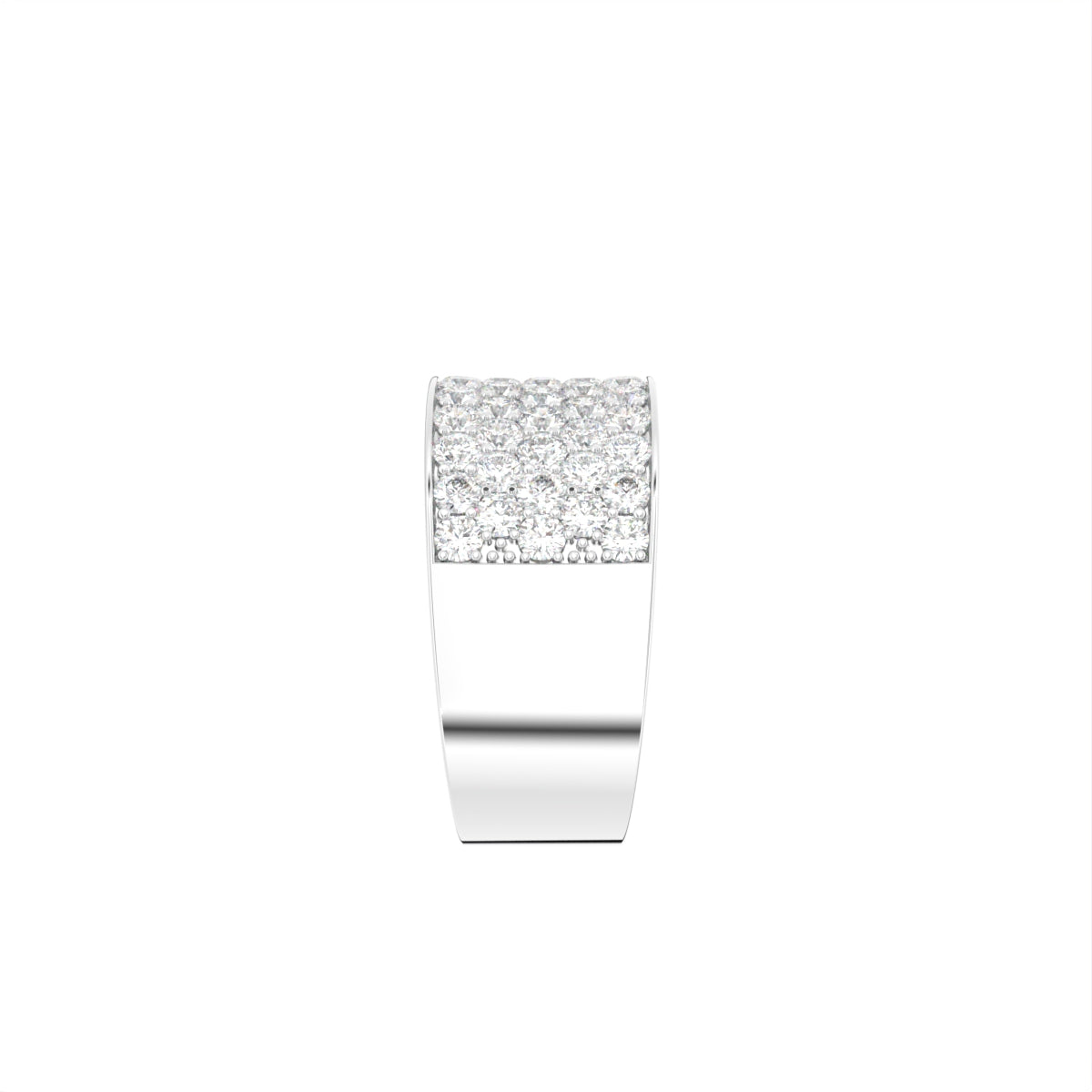18K Bespoke Pave Diamond Ring — SIDE