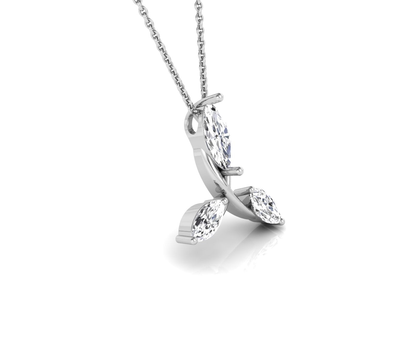 18K Floral Diamond Pendant — RIGHT