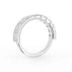 vimg:FJ4651|vimg:FJ4652|14K White Gold Half Eternity Emerald Diamond Ring — 3D VIEW