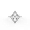 18K White Gold Kite Solitaire Diamond Ring — TOP