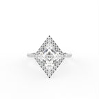 18K White Gold Kite Solitaire Diamond Ring — TOP