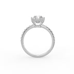 18K Solitaire Radiant Diamond Engagement Ring — FRONT