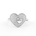 18K Yellow Gold Heart Round Diamond Ring — TOP