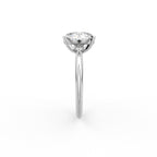 18K Two Tone Solitaire Cushion Diamond Engagement Ring — SIDE