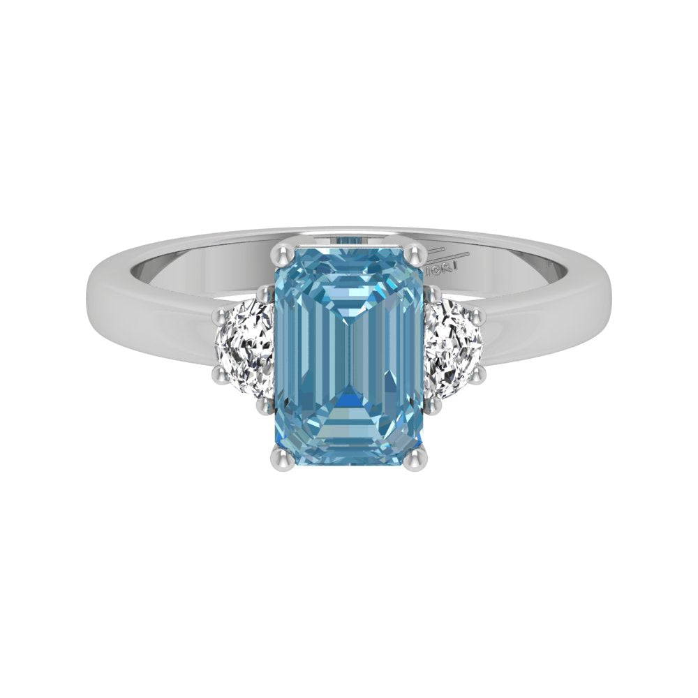vimg:FJ2317|18K Trilogy Emerald-Cut Diamond Ring — TOP