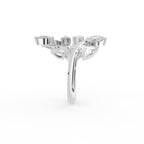 18K Bespoke Leaf Diamond Ring — SIDE