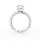 18K Halo Round Brilliant Diamond Engagement Ring — FRONT