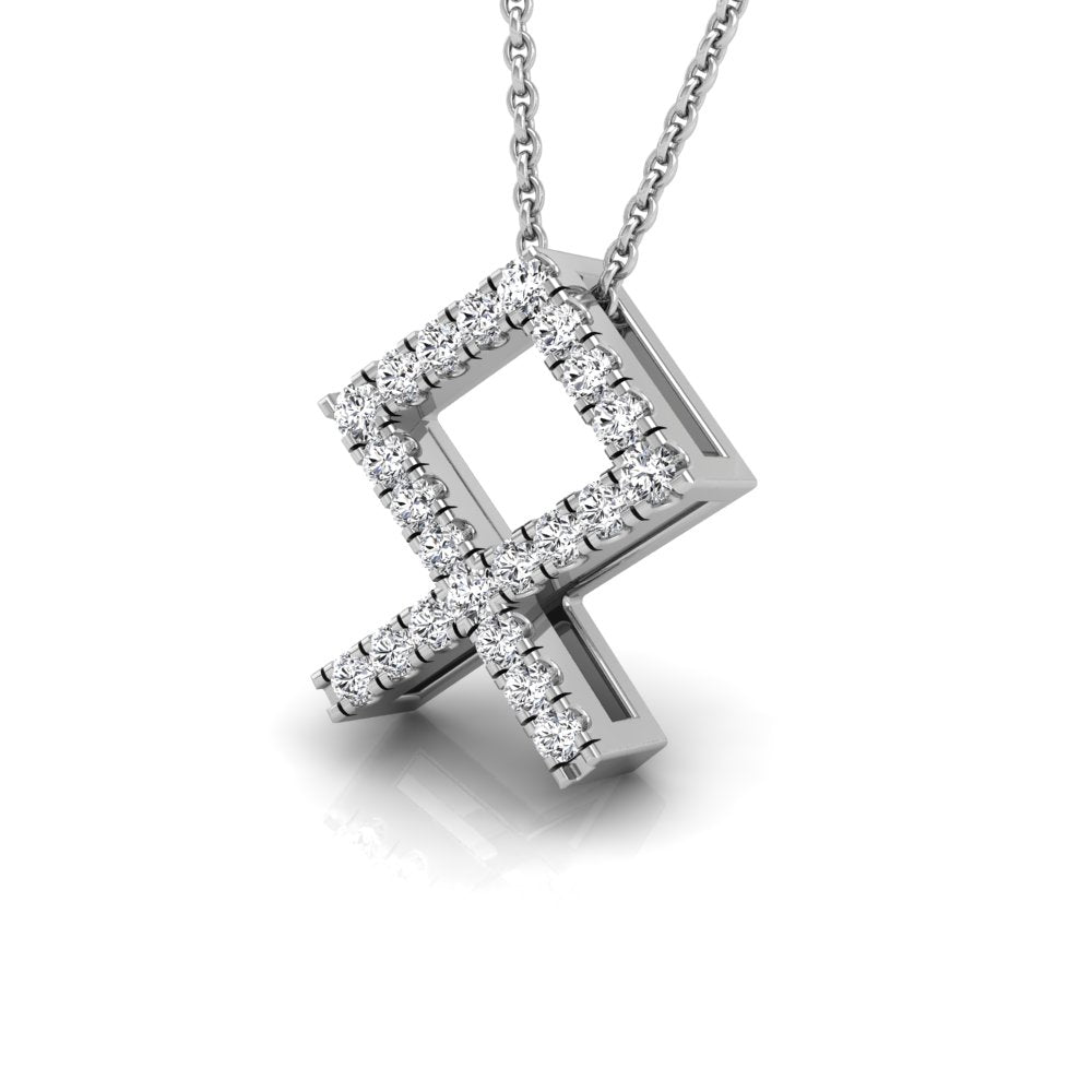 vimg:FJ1439|vimg:FJ2943|18K White Gold Othala Viking Round Diamond Pendant — 3D VIEW
