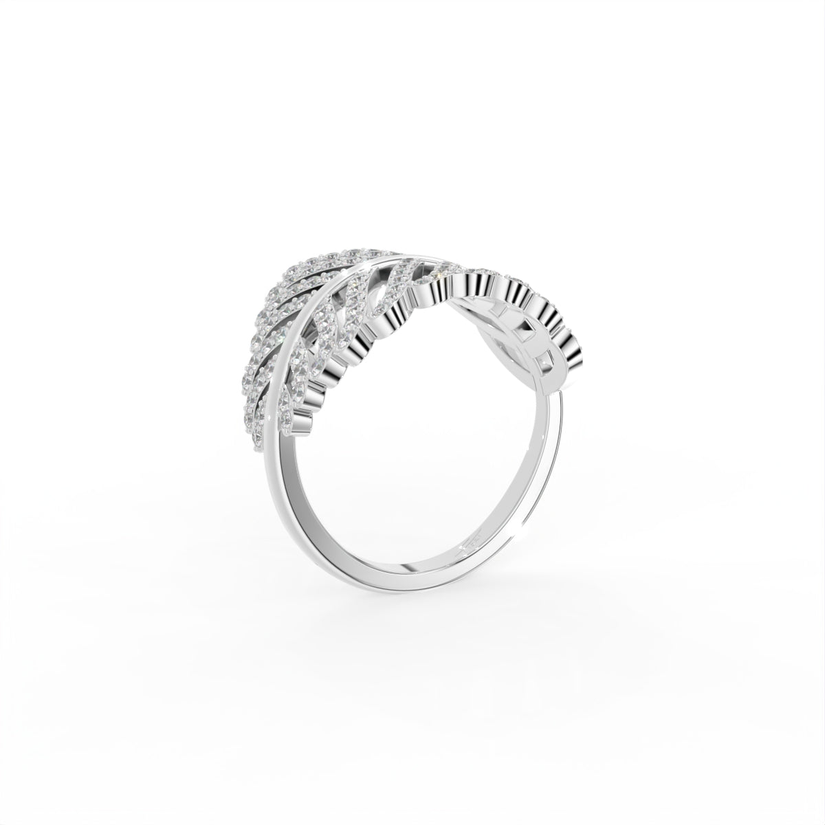 18K Bespoke Diamond Statement Ring — 3D VIEW