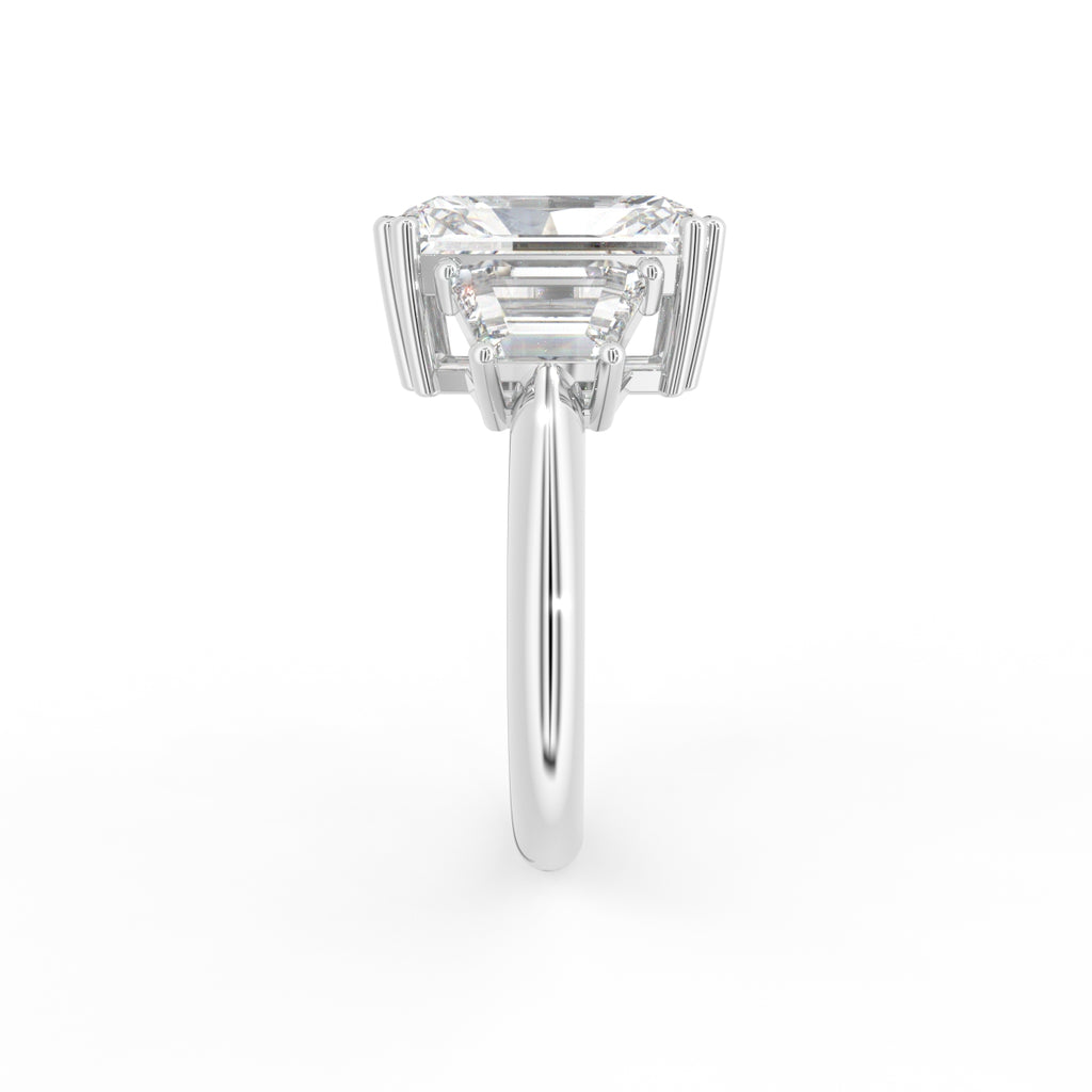 18K Trilogy Radiant Diamond Ring — SIDE