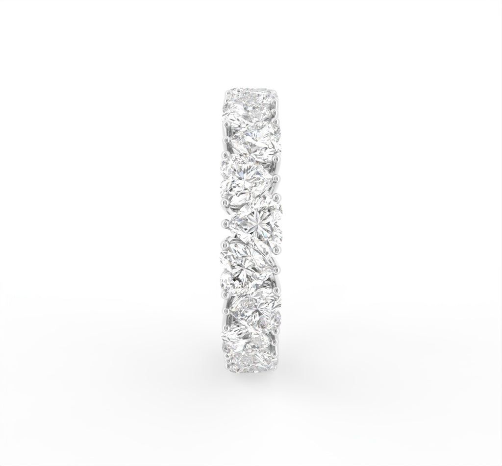 18K Heart Eternity Diamond Ring — SIDE