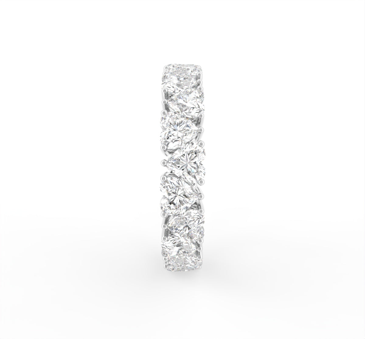 18K Heart Eternity Diamond Ring — SIDE