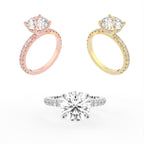 18K Solitaire Diamond Ring — 3 COLOR
